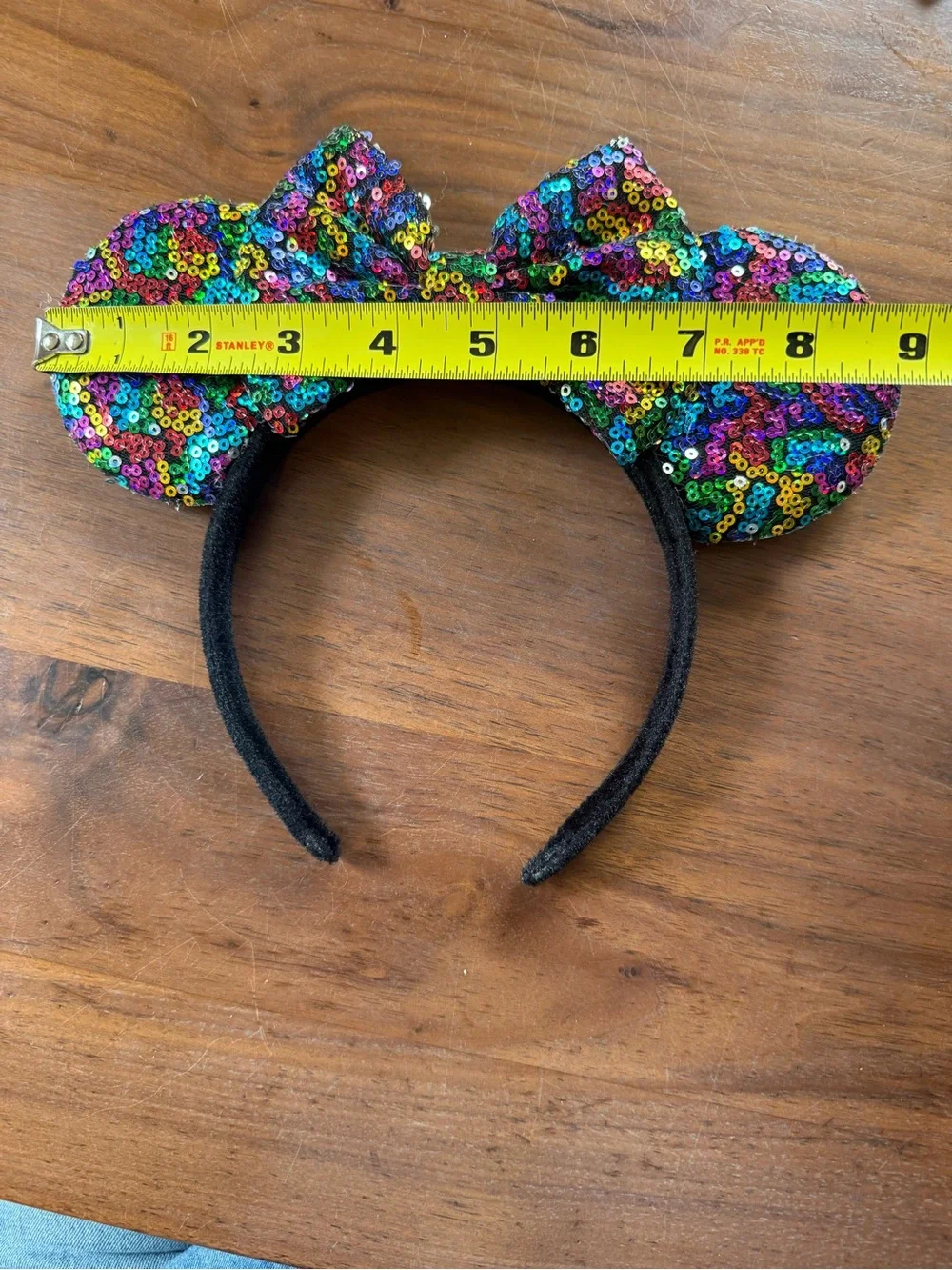 Rainbow Sequin Minnie Ear Headband with Bow - Kids Accessories